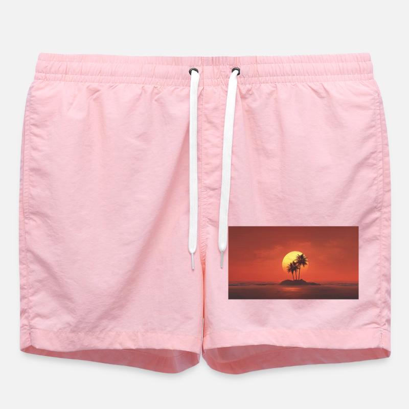 Île Sunset Palm - Short de bain - rose