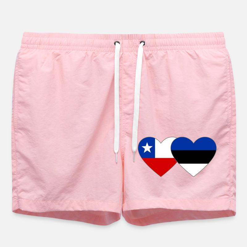 Chile_Litauen_Flagge_Herz - Short de bain - rose