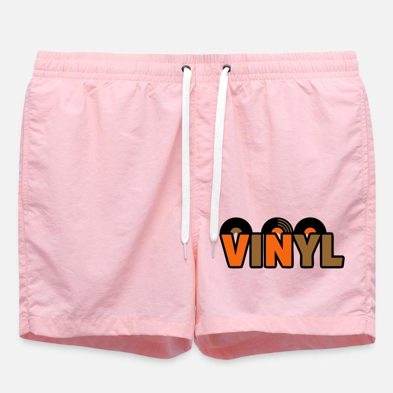 Lettrage vinyle : Musique rétro Nerd - Short de bain - rose