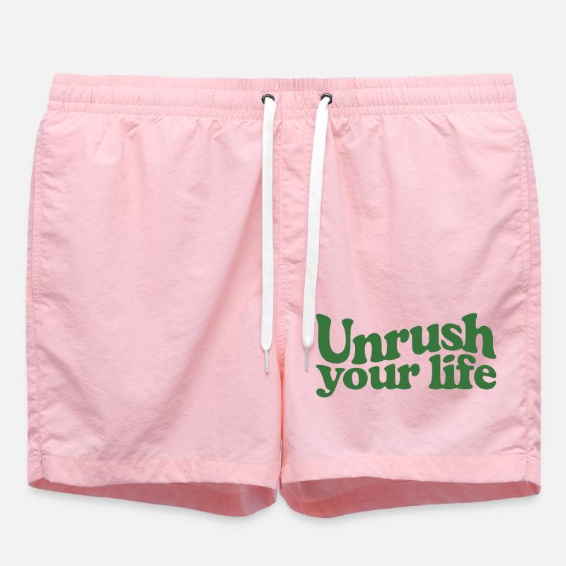 Slow down | Slow Living Mindfulness - Swim Trunks - pink
