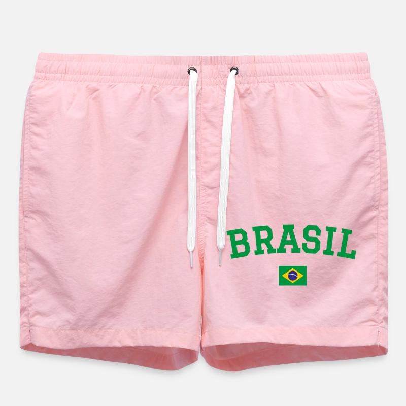 Drapeau du Brésil Conception Vert - Short de bain - rose