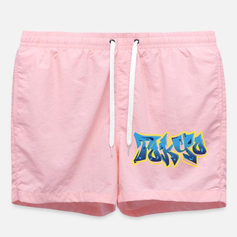Cool Graffiti Tokyo Blue - Badeshorts - Pink