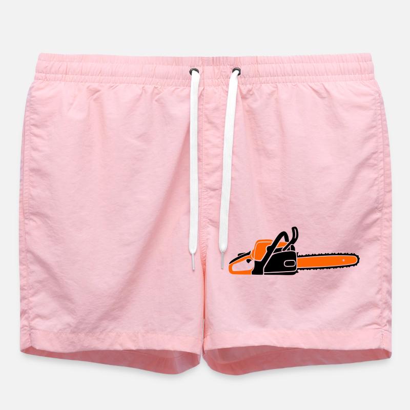 Chainsaw Chainsaw Lumberjack Lumberjack Lumberjack - Swim Trunks - pink