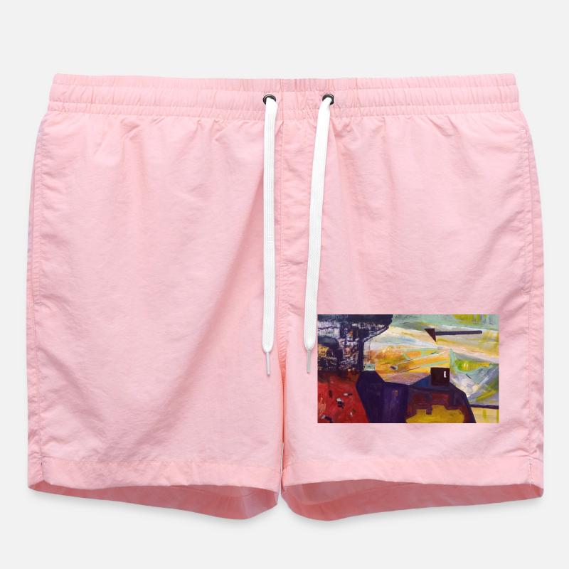 Paysage urbain abstrait - Short de bain - rose