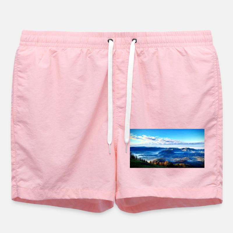 Morgennebel Berglandschaft - Badeshorts - Pink