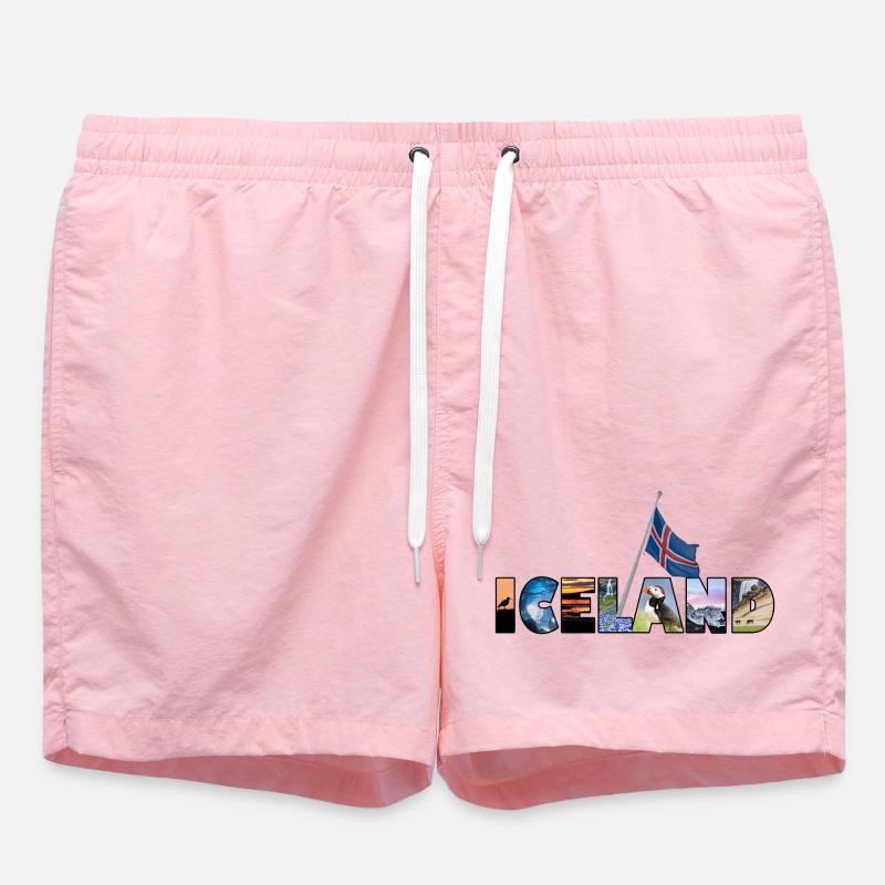 Lettrage islandais - Short de bain - rose