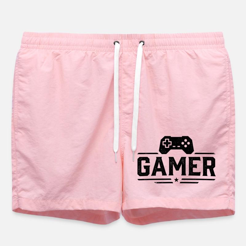 Gamer Controller Silhouette - Badeshorts - Pink