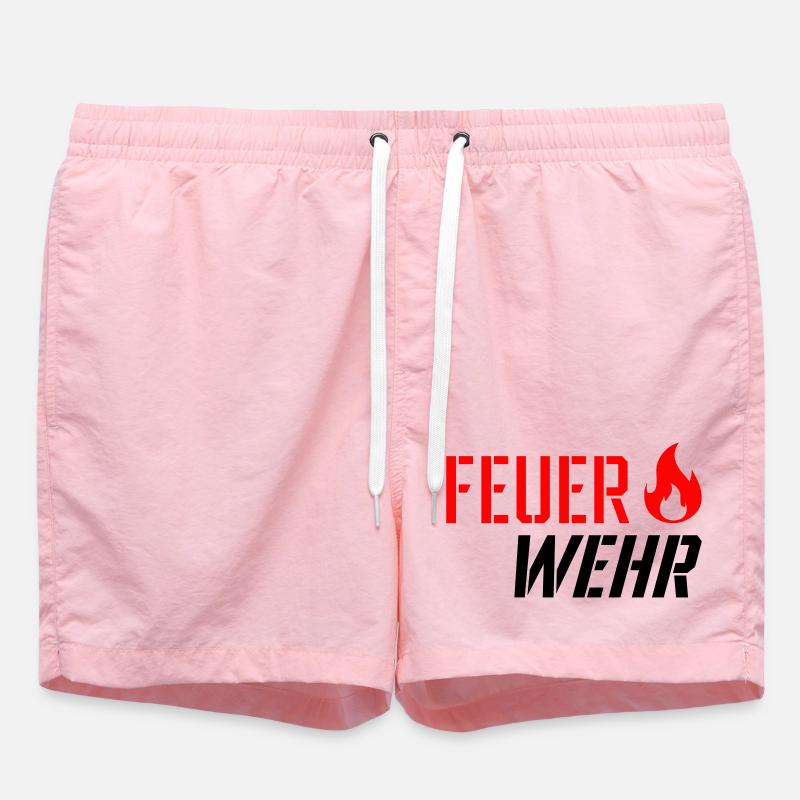 Pompiers - Short de bain - rose