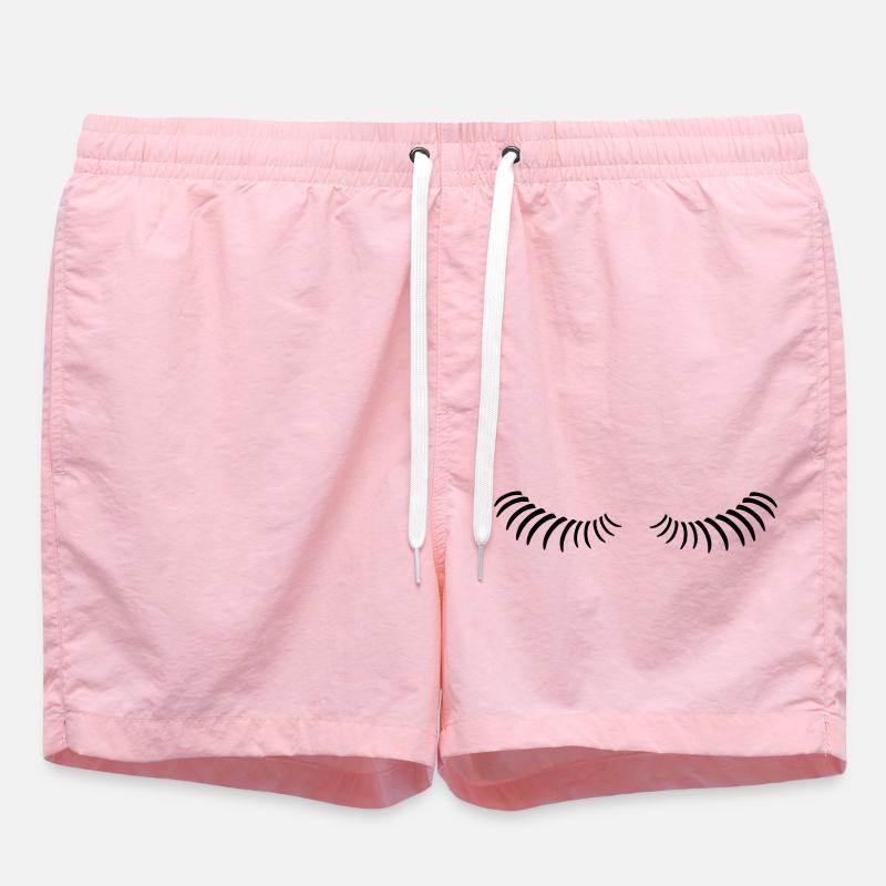 Eye lashes looking down. - Swim Trunks - pink