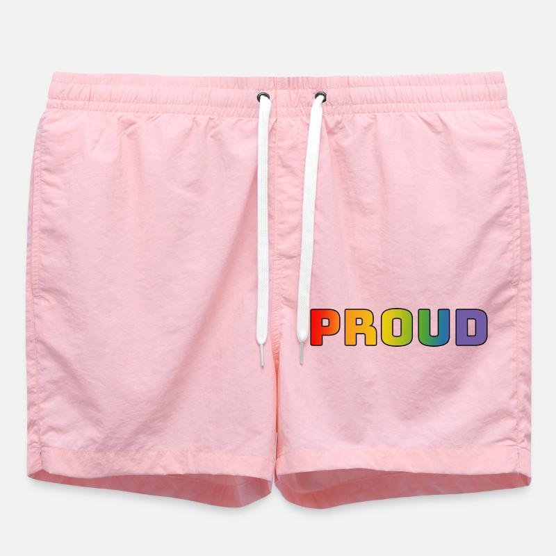 Regenbogen proud schwarz - Badeshorts - Pink