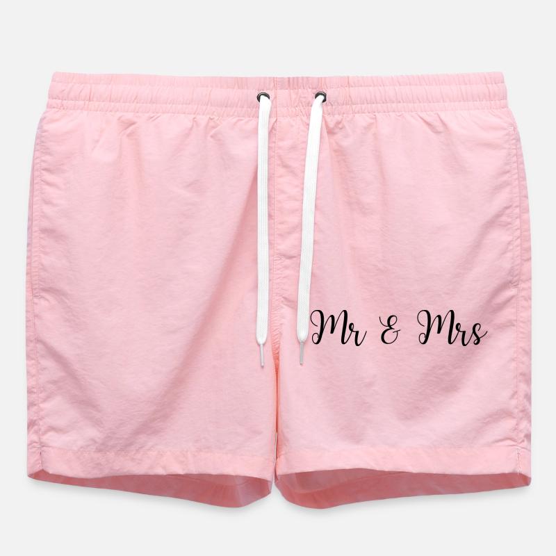 Mr & Mrs Wedding Design - Swim Trunks - pink