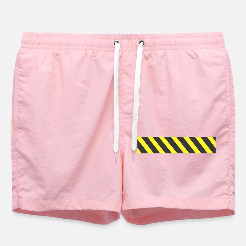 Caution tape - Swim Trunks - pink