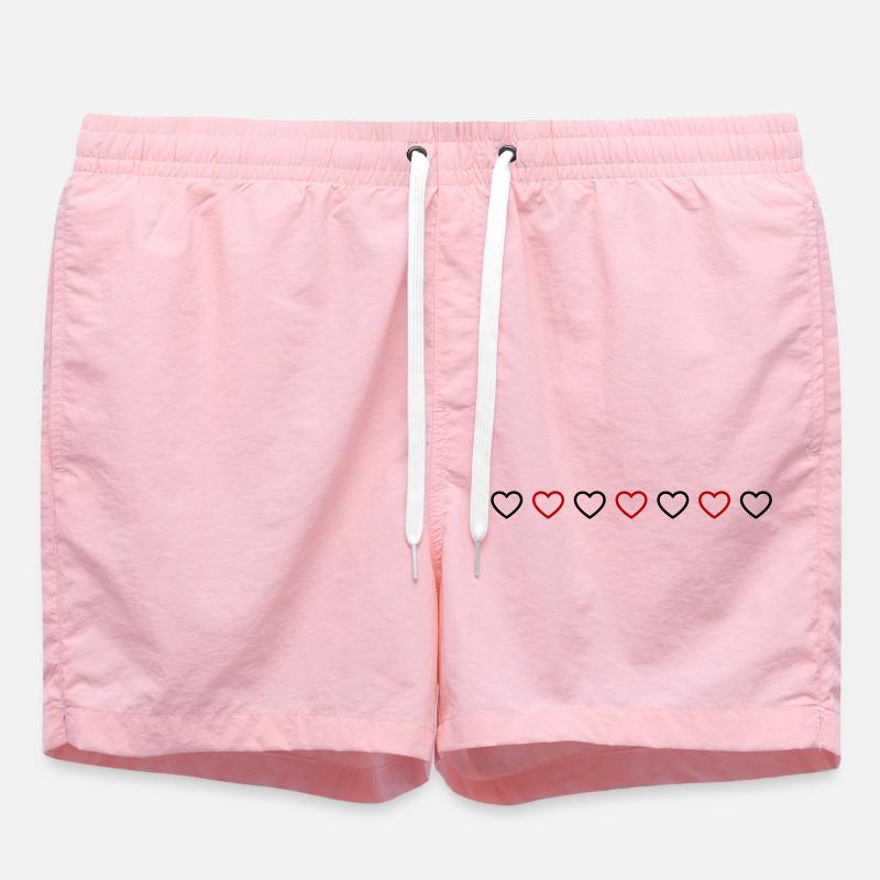 Ligne de symbole de cœurs - Short de bain - rose