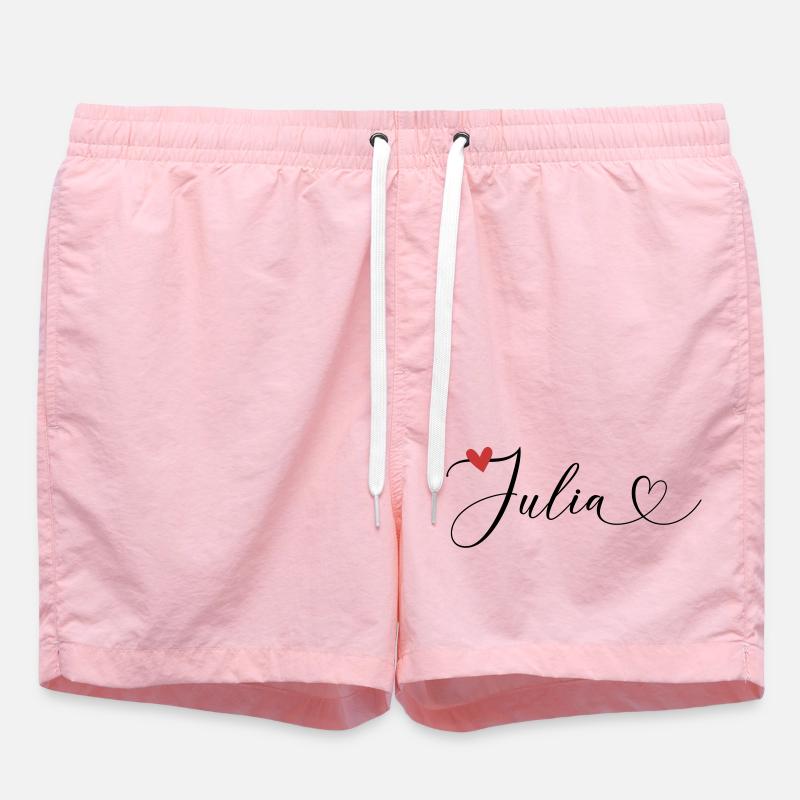 Julia Nom Prénom Calligraphie Coeur - Short de bain - rose