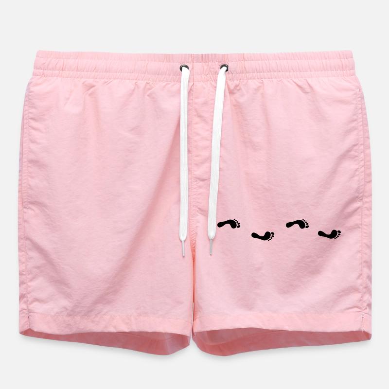 Footprints - Swim Trunks - pink