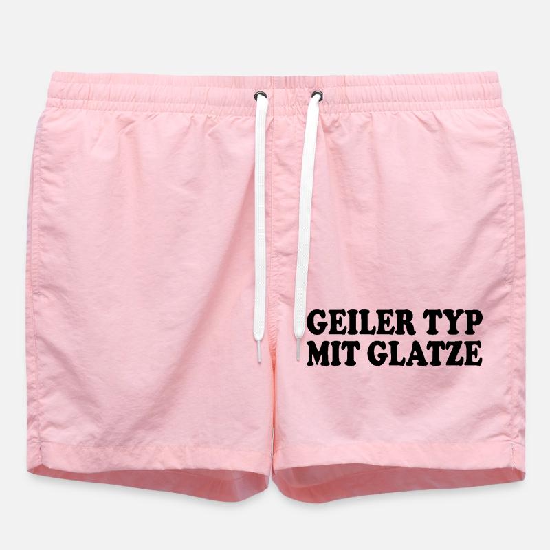 guy with bald head - Swim Trunks - pink
