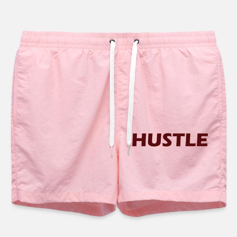 Bold Hustle Typography Design - Swim Trunks - pink