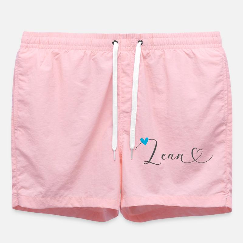 Lean Nom Prénom Calligraphie Coeur - Short de bain - rose