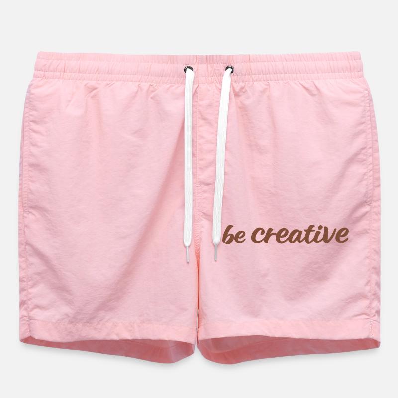 Sei kreativ Script Brown - Badeshorts - Pink