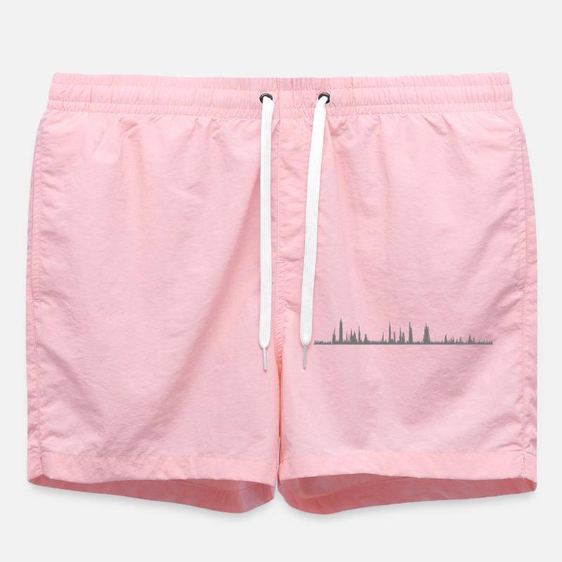 Audio Waveform - Swim Trunks - pink