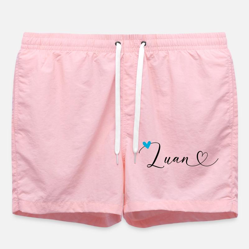 Luan Nom Prénom Calligraphie Coeur - Short de bain - rose