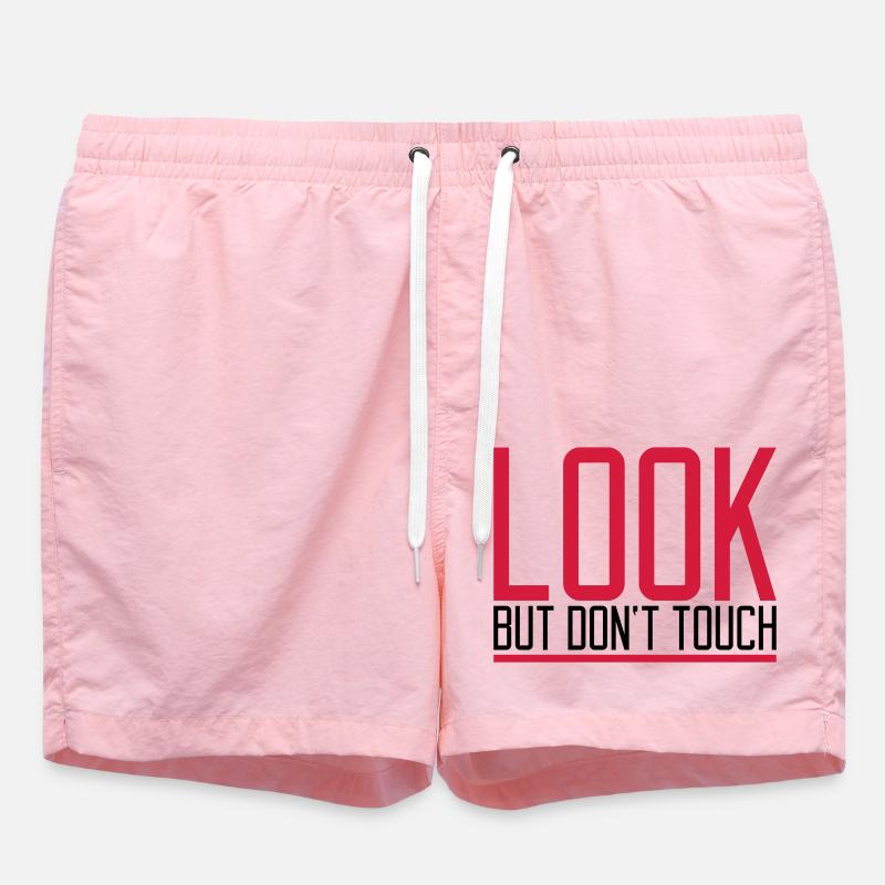 Texte ne pas toucher - Short de bain - rose