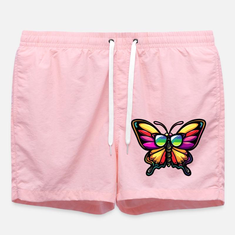 Butterfly Comic Cool - Swim Trunks - pink