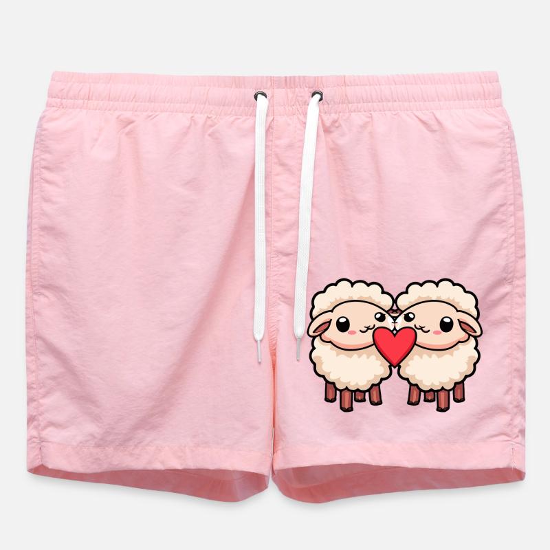 Couple de moutons Saint-Valentin - Short de bain - rose