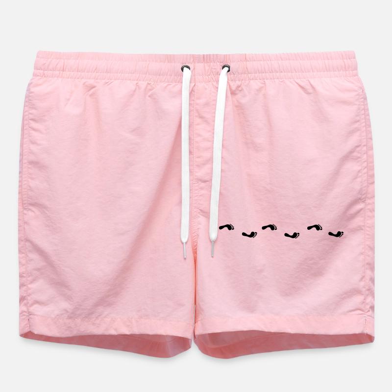 Footprints - Swim Trunks - pink