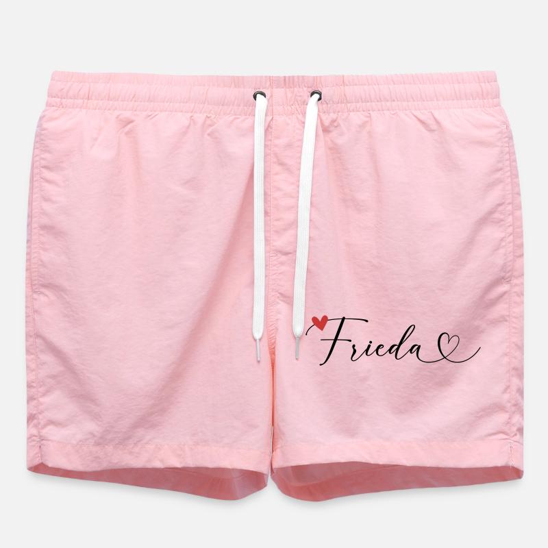 Frieda Nom Prénom Calligraphie coeur - Short de bain - rose