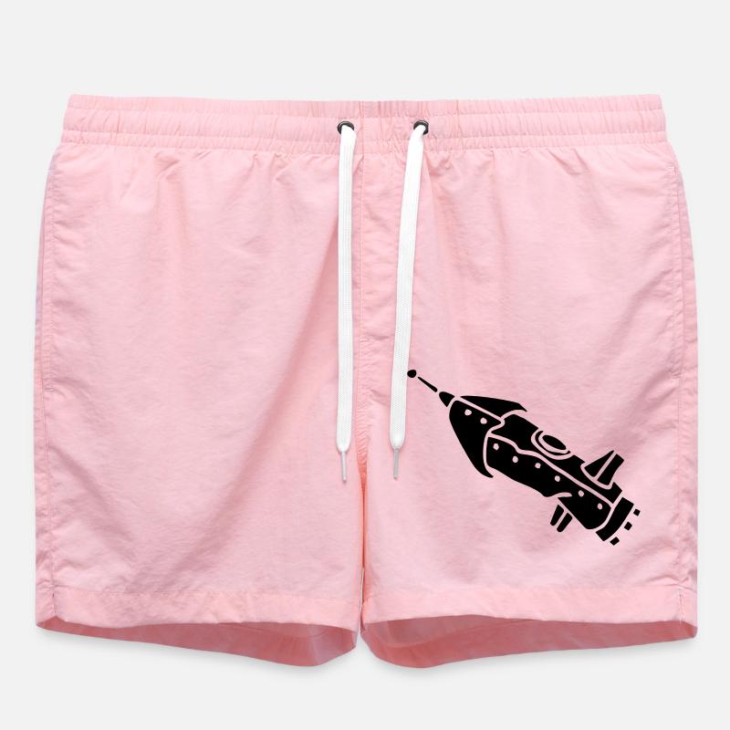 space shuttle space ship Rakete rocket satellite - Badeshorts - Pink