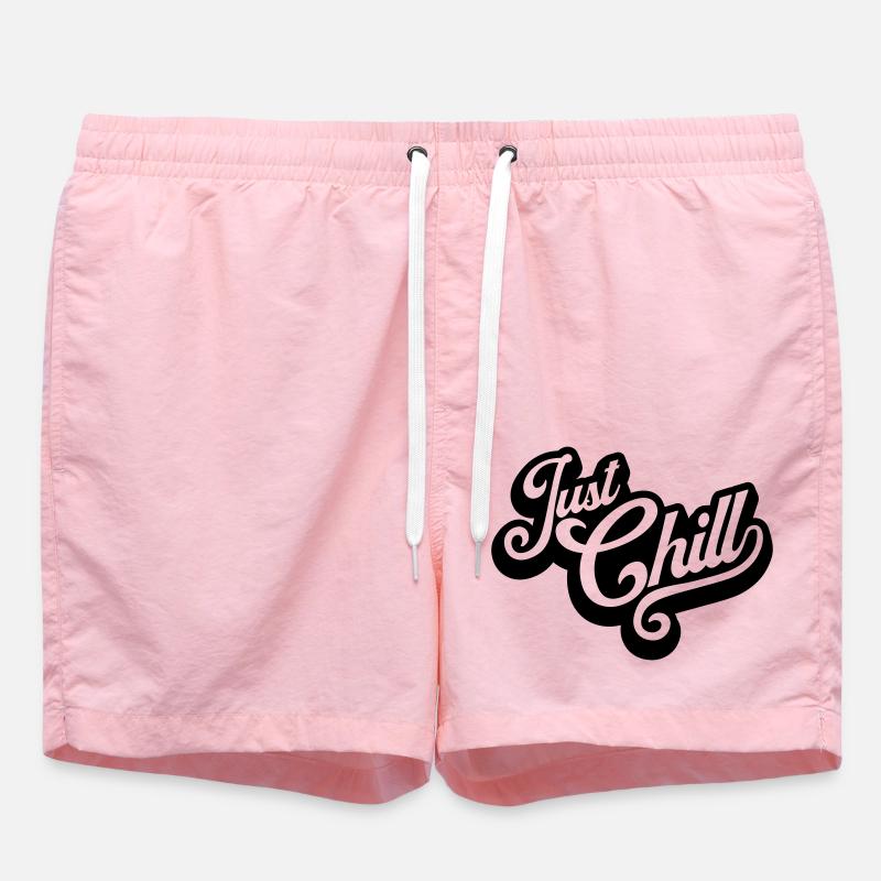 Just Chill Text Logo - Short de bain - rose