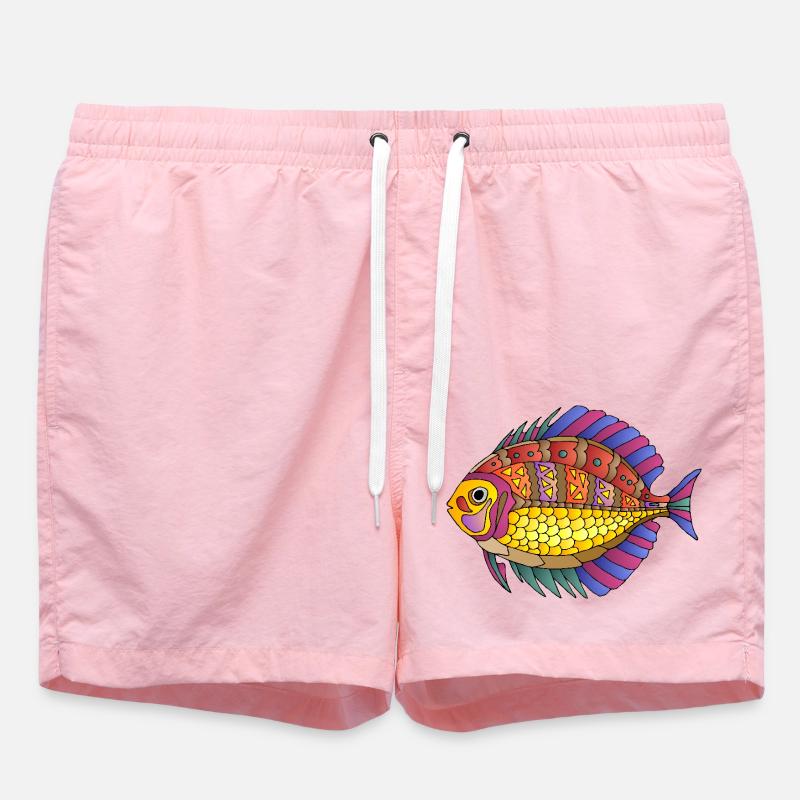 Poisson - Short de bain - rose