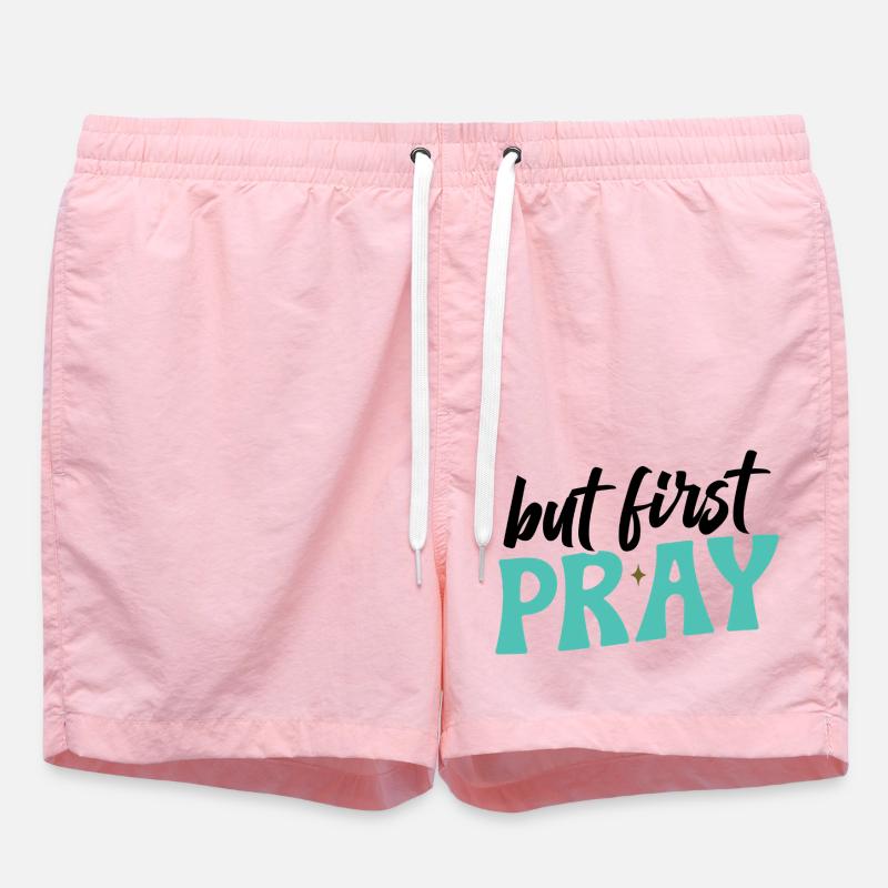 Premièrement : Priez - Short de bain - rose
