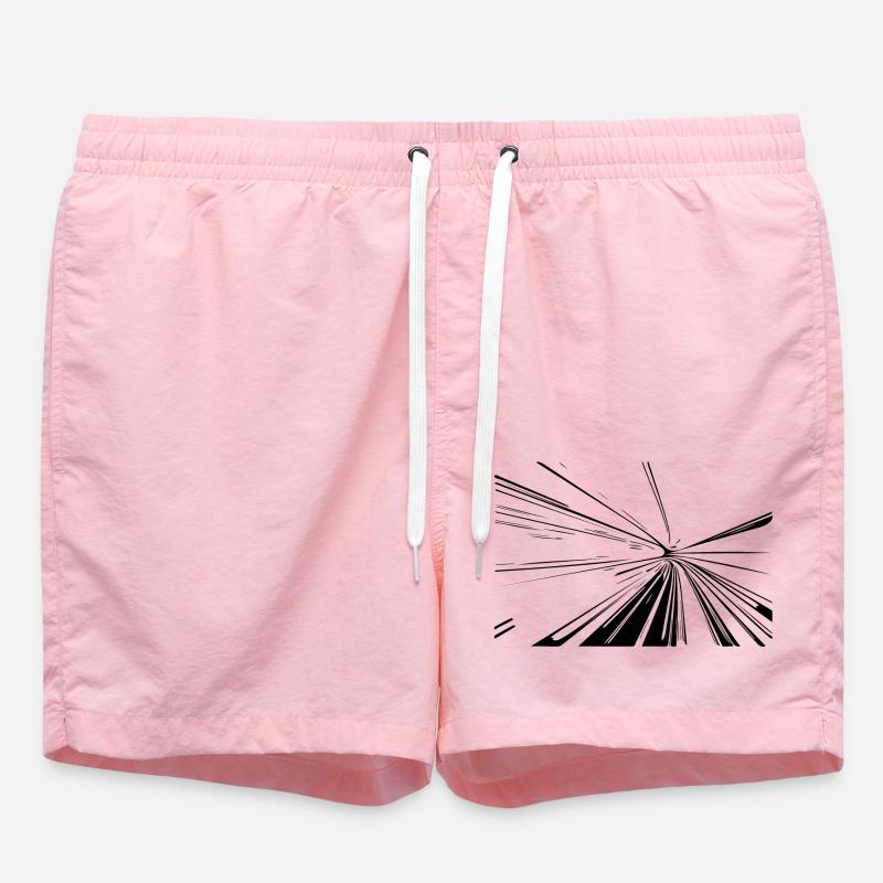 Vector Lines Splash - Swim Trunks - pink