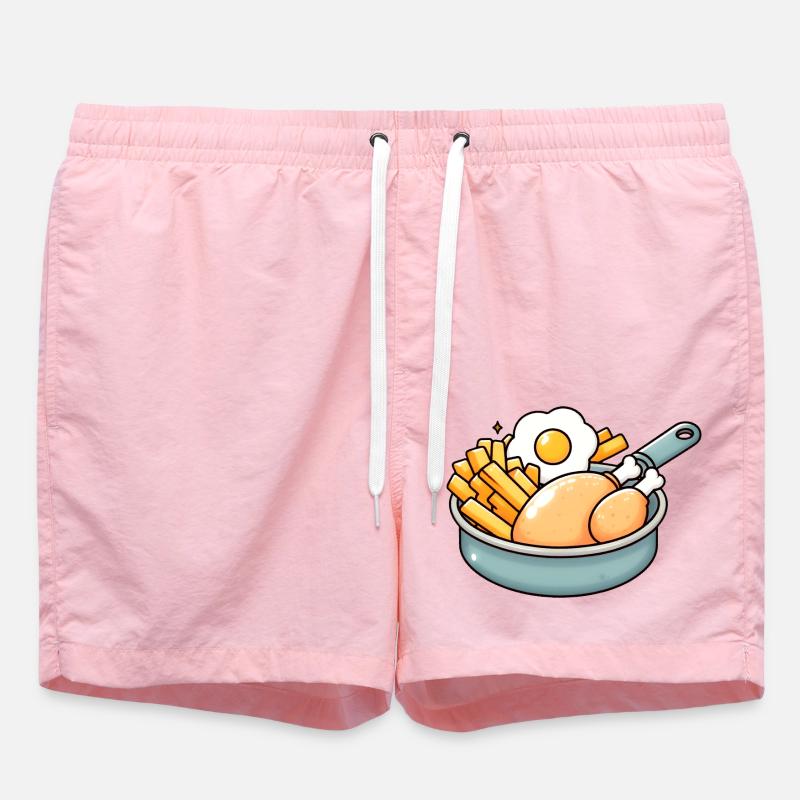 Fried Chicken Egg - Swim Trunks - pink