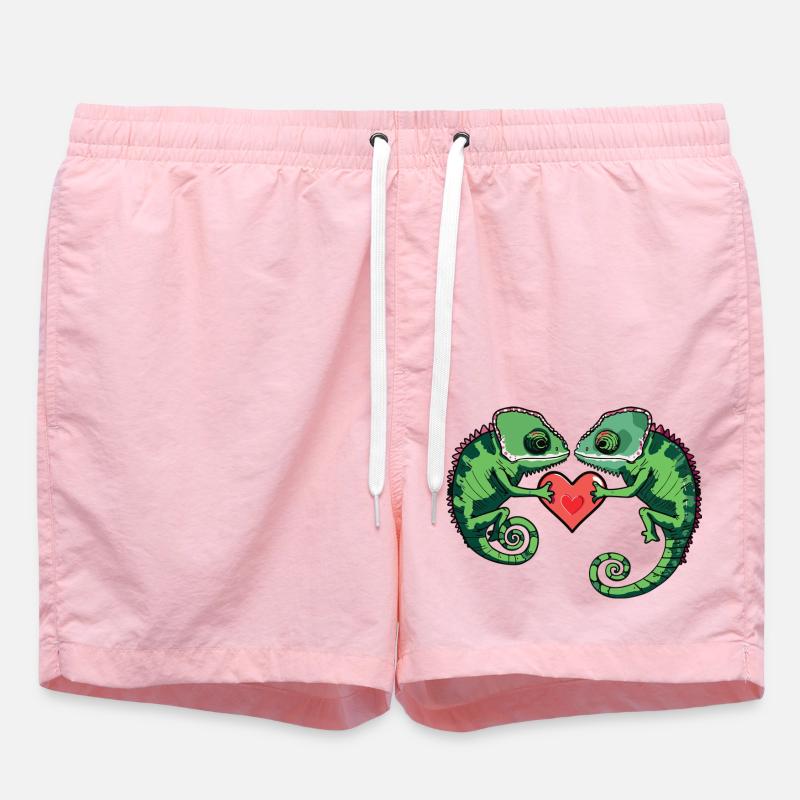 Caméléon Couple Saint-Valentin - Short de bain - rose