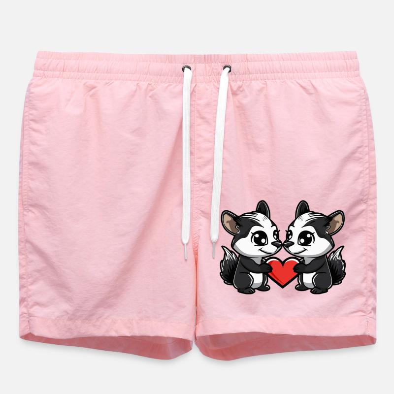 Skunk Couple Saint-Valentin - Short de bain - rose