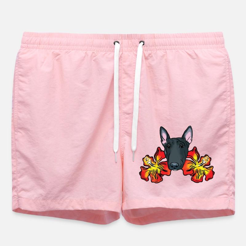 Bull Terrier avec fleurs d’hibiscus - Short de bain - rose