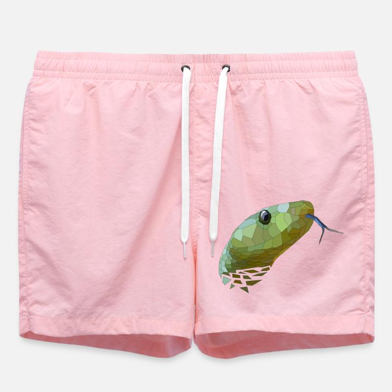 Serpent géométrique Low Poly - Short de bain - rose