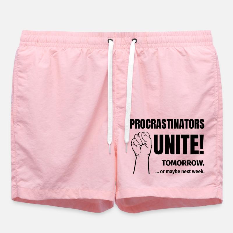procrastinators unite - Swim Trunks - pink