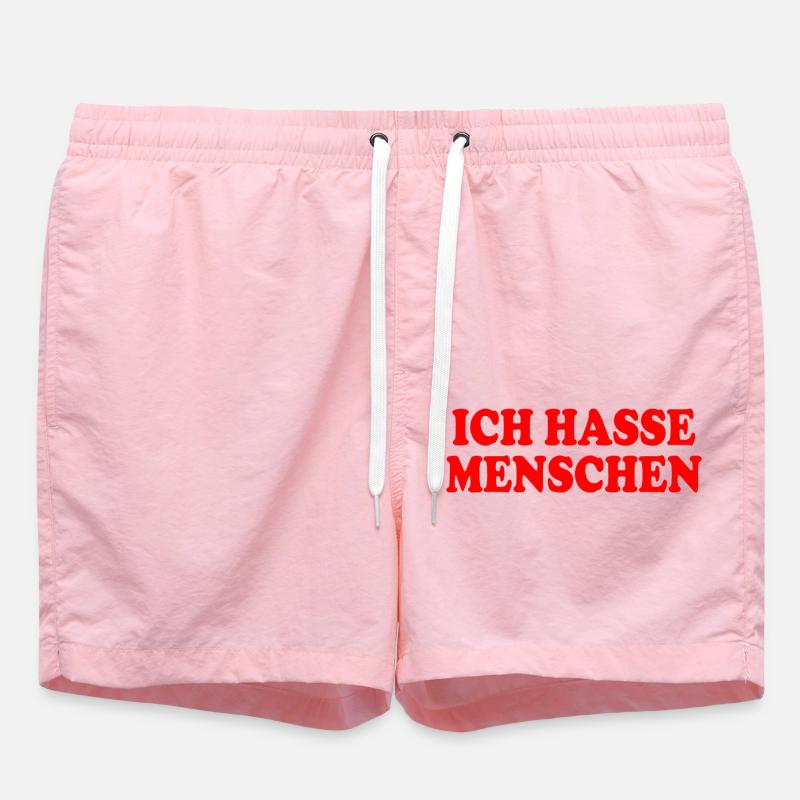 I hate people - Swim Trunks - pink