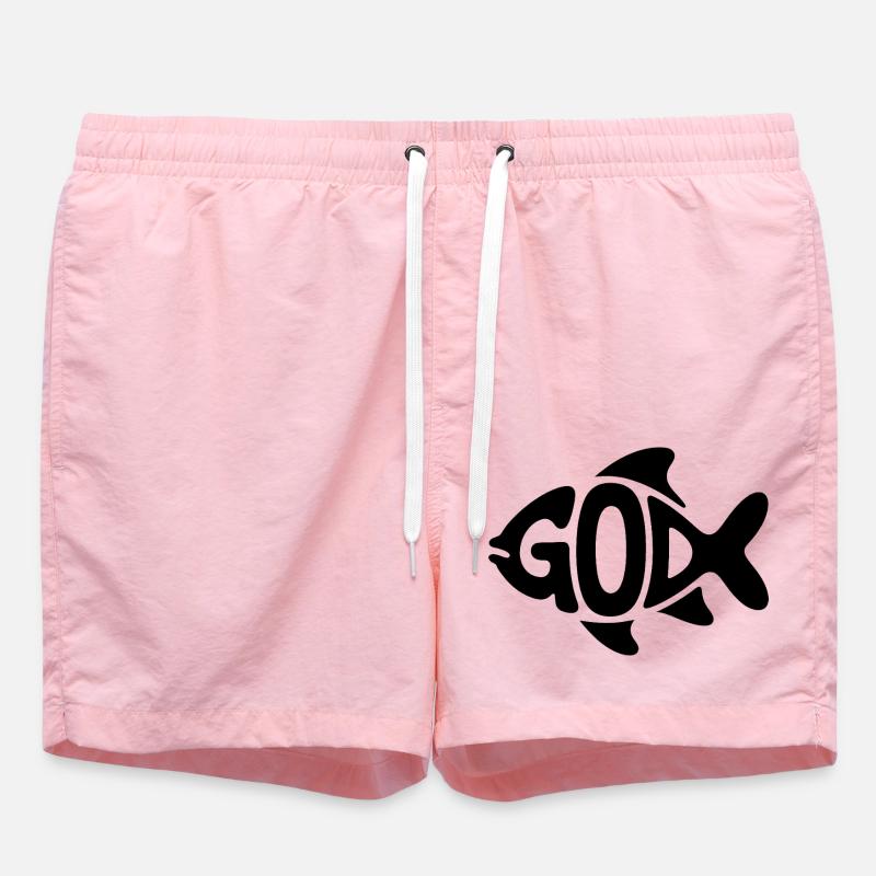 Dieu Poisson - Logo Chrétien - Short de bain - rose