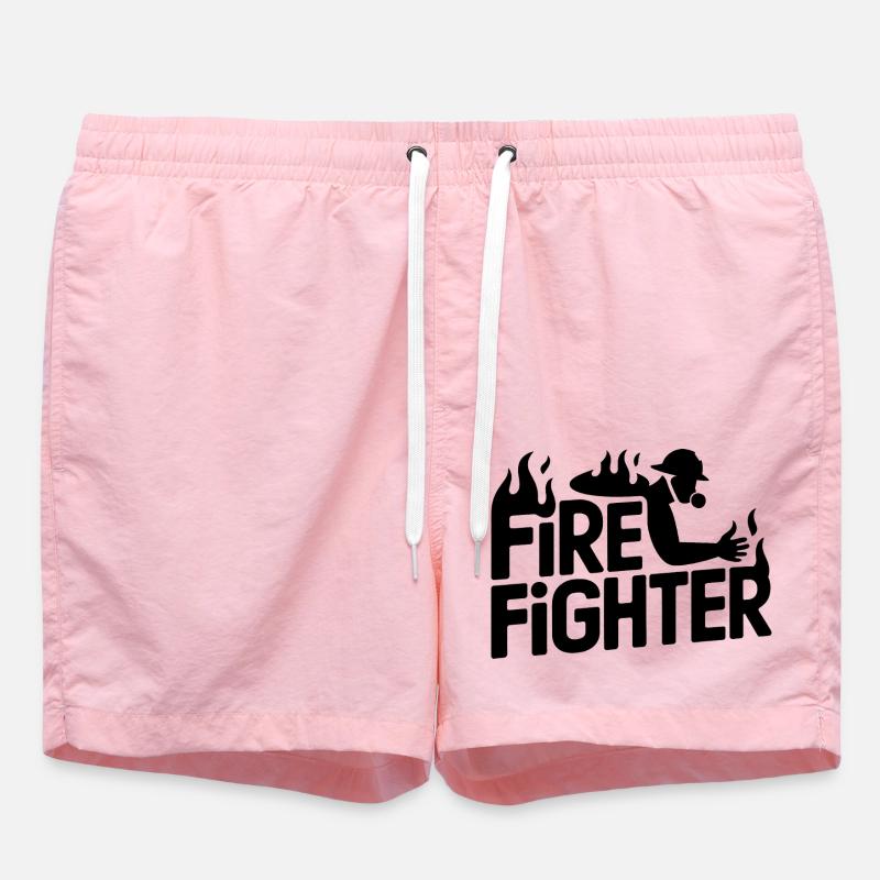 Fire fighter - Cool Hero Logo - Badeshorts - Pink