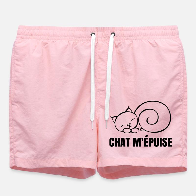Chat m'épuise - Chat Humour - Short de bain - rose