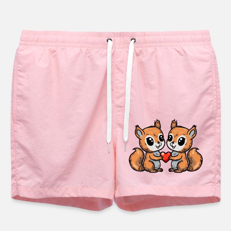 Couple d’écureuils Saint-Valentin - Short de bain - rose