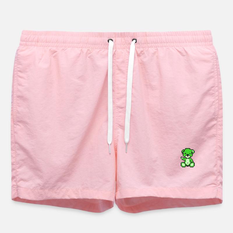 Pixel Bear Neon Green - Short de bain - rose
