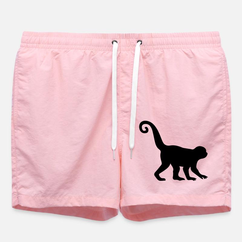 Monkey Silhouette - Swim Trunks - pink
