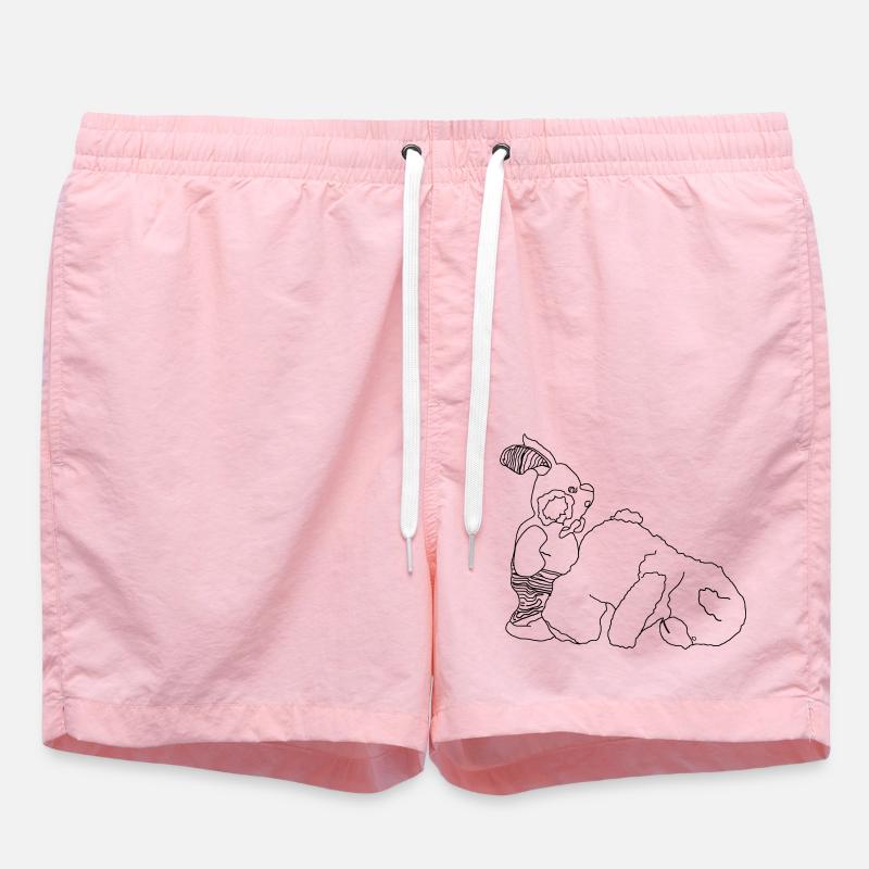 Teddy Bear Bunny - Swim Trunks - pink