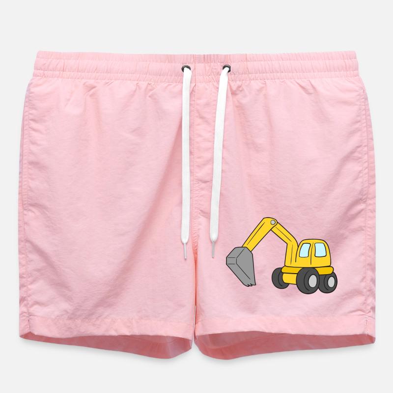 Excavatrice - Short de bain - rose